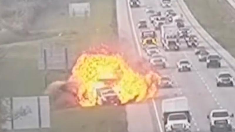 The explosion on Interstate 77 outside of Akron