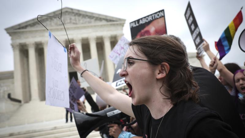 Abortion activist yelling, May 3, 2022, Washington, D.C.