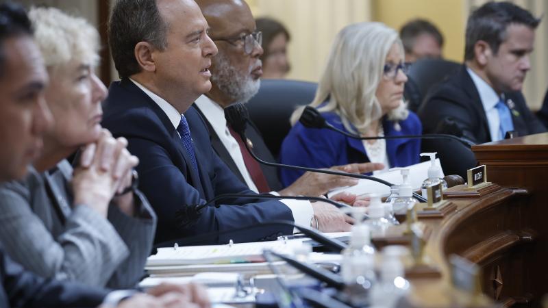 Rep. Adam Schiff (D-CA) delivers remarks during the fourth hearing by the House Select Committee to Investigate the January 6th Attack on the U.S. Capitol in the Cannon House Office Building on June 21, 2022 in Washington, DC.