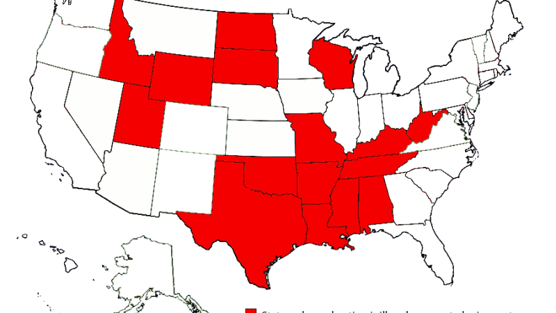 States where abortion is illegal or soon to be