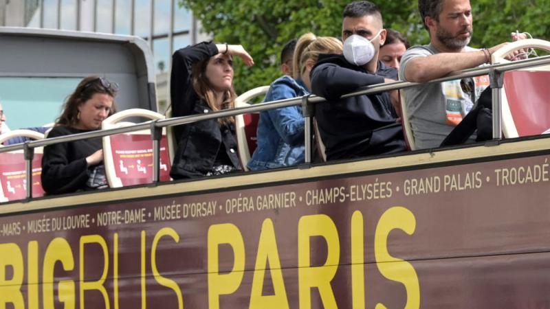 Tourists in Paris, July 1