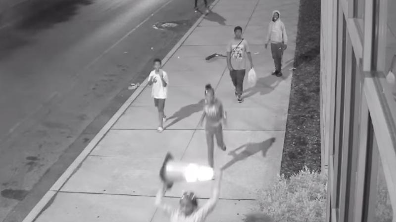 A still from the security video