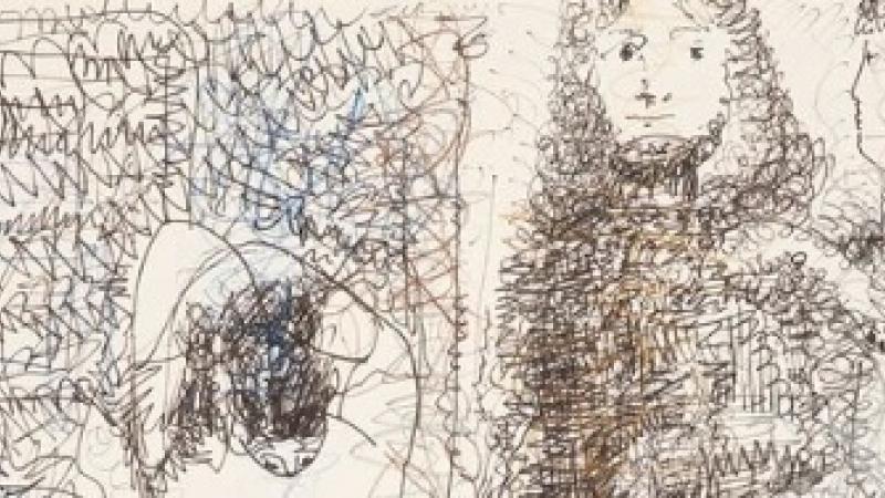 The sketch, 'Trois Personnage,' recovered by Spanish officials