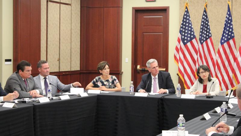 GOP congressional representatives sit for a roundtable with Taiwanese representative to the United States Bi-khim Hsiao