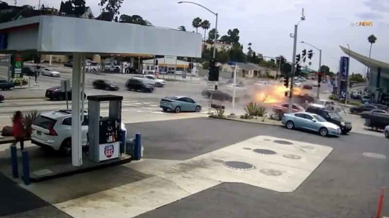 Security camera footage of the deadly crash