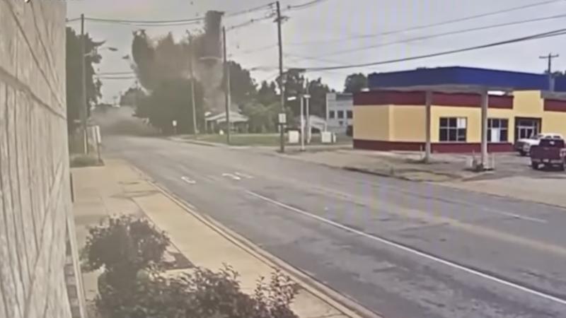 A still from footage of the home explosion