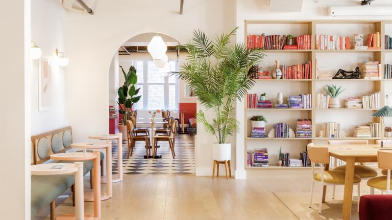 A view of one of the Wing's workspaces