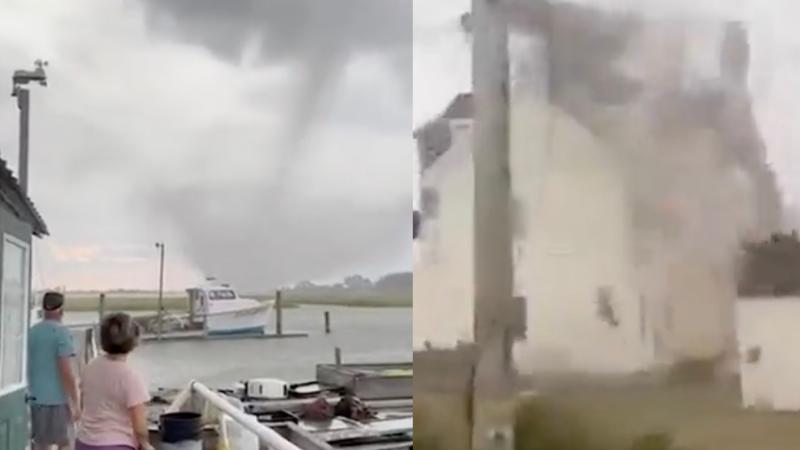 Footage of the waterspout on Thursday, Aug 5