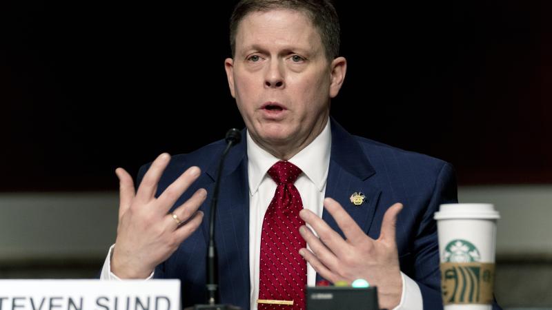 Former U.S. Capitol Police Chief Steven Sund testifies during a Senate Homeland Security and Governmental Affairs & Senate Rules and Administration joint hearing on February 23, 2021 in Washington, DC.