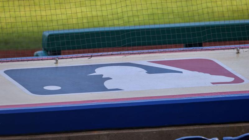 The MLB logo in Philadelphia, Pa., 2021