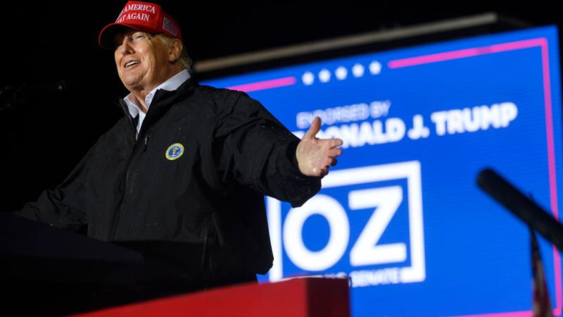Trump at a rally for Mehmet Oz, May 2022