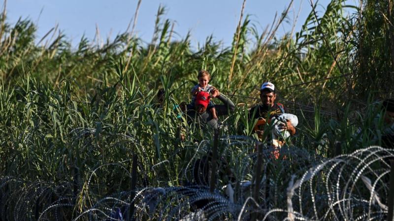 A migrant family after illegally entering the U.S., June 2022