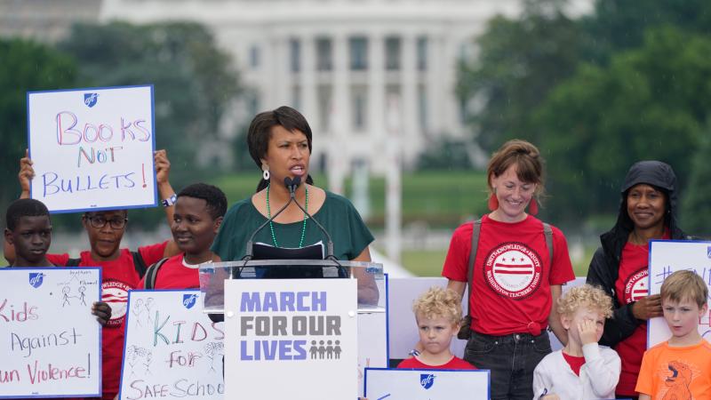 D.C. Mayor Muriel Bowser speaks during March for Our Lives 2022 on June 11, 2022 in Washington, DC