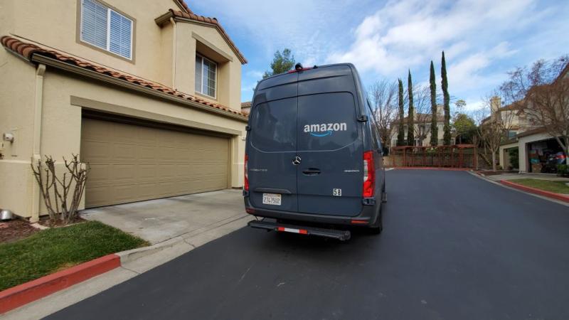 An Amazon truck
