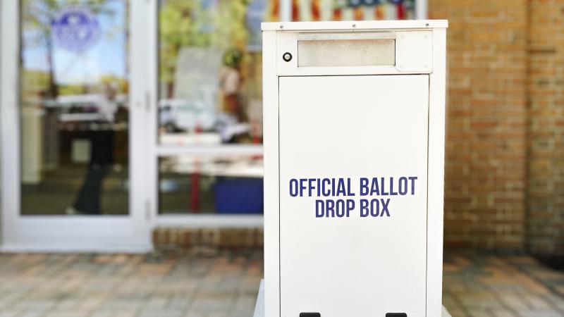 A ballot drop box
