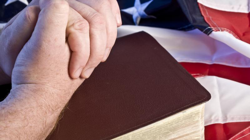 Praying American flag