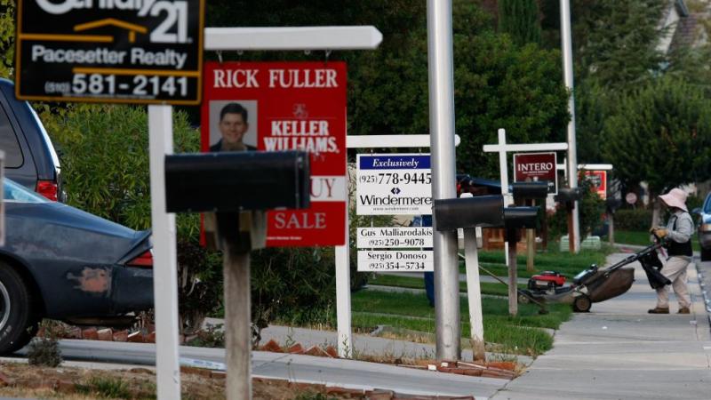 Real estate signs in Antioch, Calif.