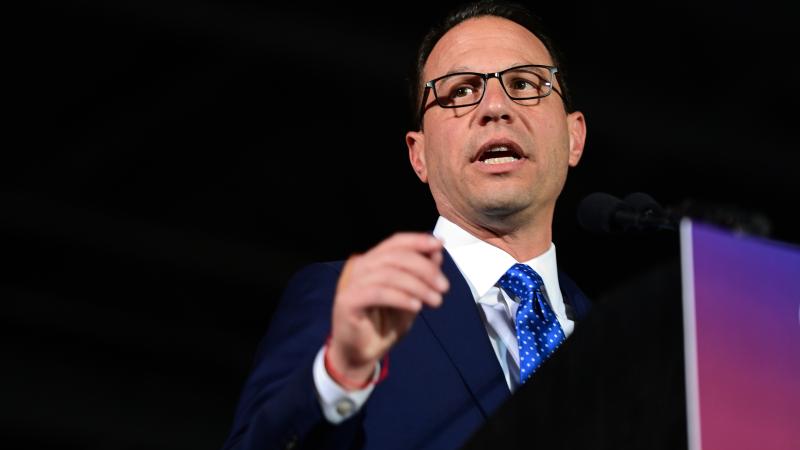 Democratic gubernatorial nominee Josh Shapiro gives a victory speech to supporters at the Greater Philadelphia Expo Center on November 8, 2022 in Oaks, Pennsylvania.