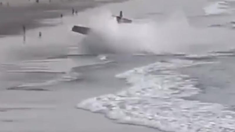 A still from footage of the plane crash