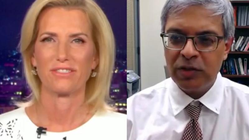Dr. Jay Bhattacharya with Laura Ingraham