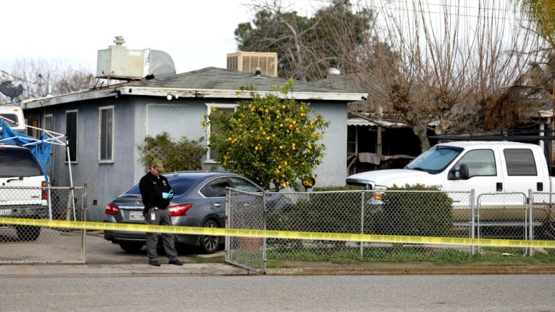 The scene of a suspected cartel massacre in Goshen, Ca., Jan. 16