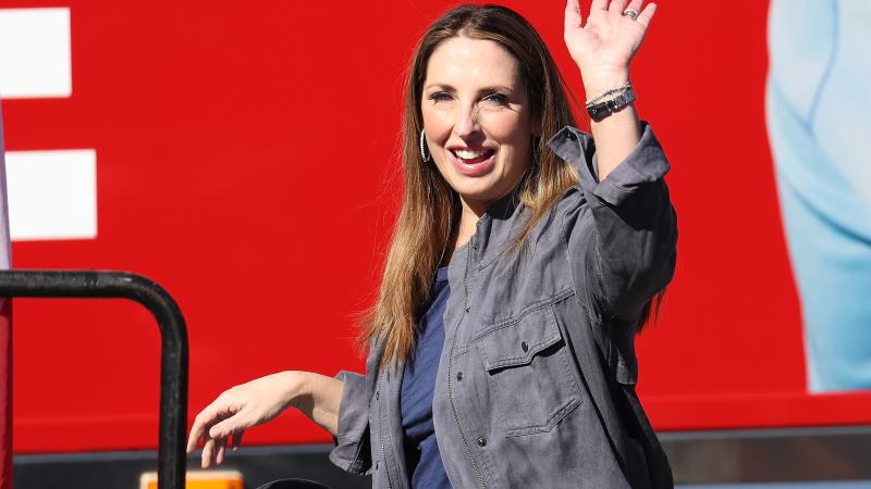 Republican National Committee Chair Ronna McDaniel greets supporters during a campaign rally with Georgia Republican senate candidate Herschel Walker on November 29, 2022 in Greensboro, Georgia.