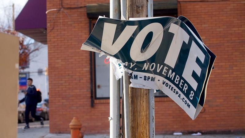 A voting sign in Philadelphia after the 2016 election, December 2016