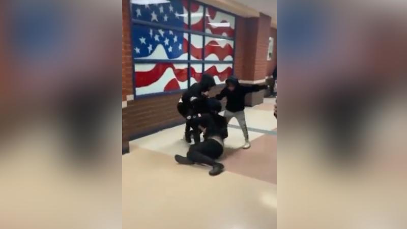 A still from footage of the fight