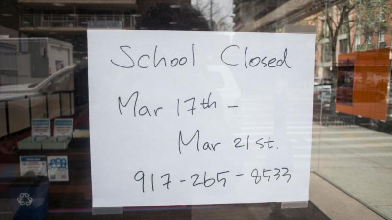 A school closed in New York, March 2020
