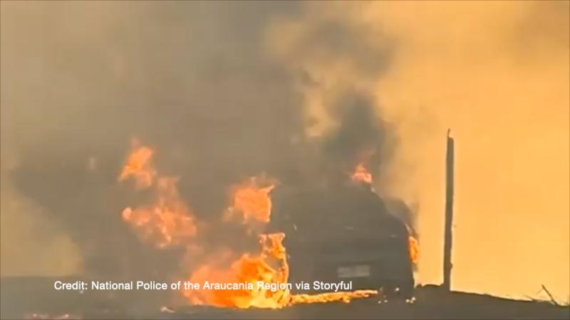 Wildfire rages in Chile