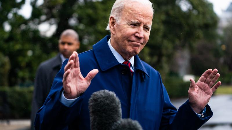 Joe Biden speak with media