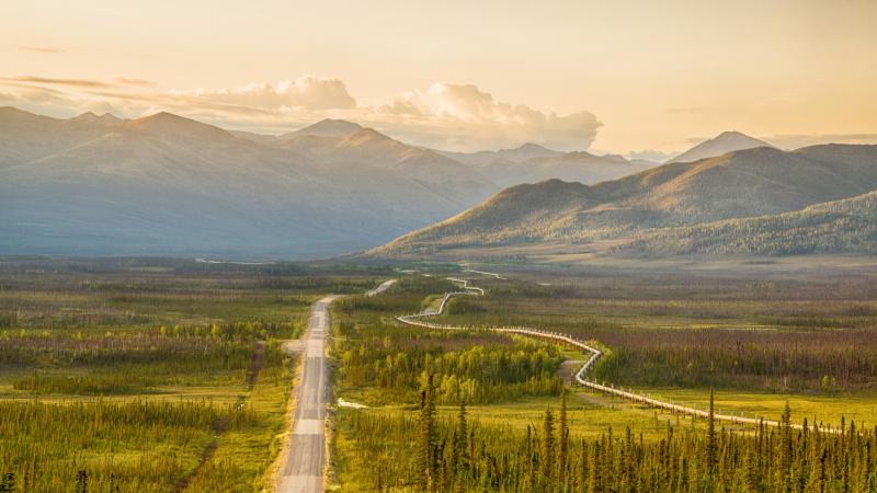 Alaska - Dalton Highway With The Pipeline