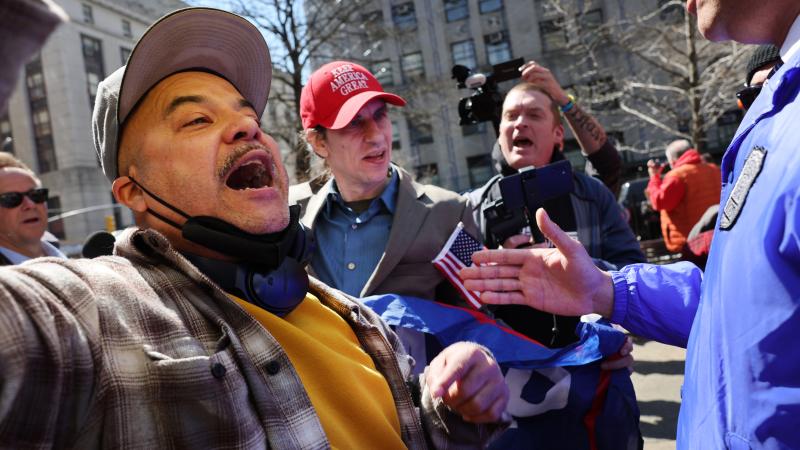Trump protest ahead of arraignment, New York City, April 4, 2023
