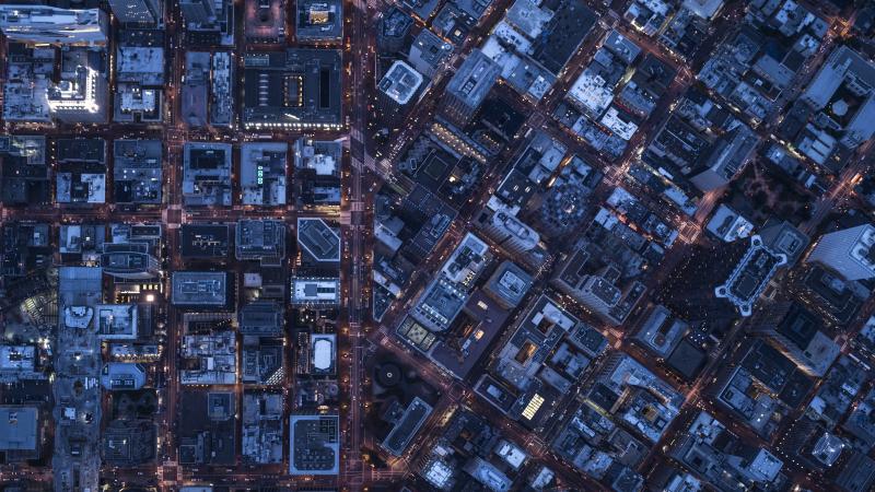 Ariel view of San Francisco, USA at night
