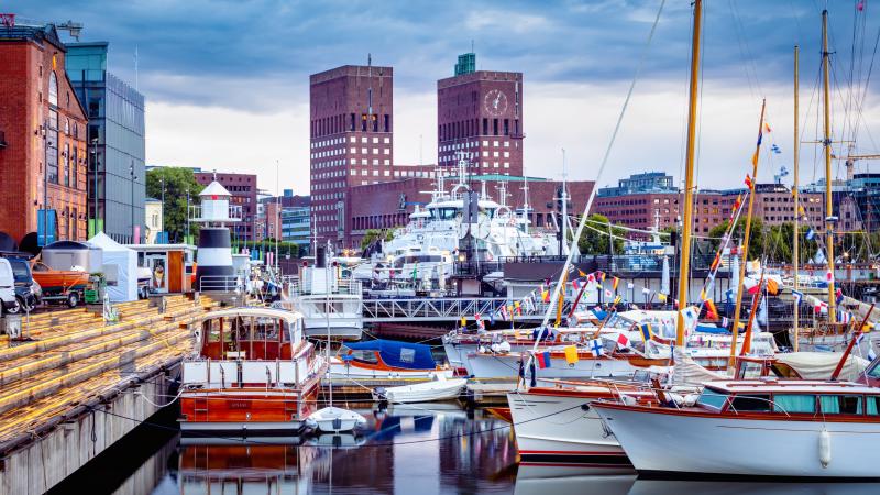 Oslo City Hall at dawn 