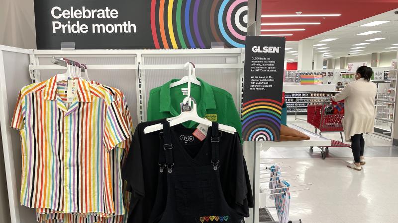 Pride Month merchandise is displayed at a Target store on May 31, 2023 in San Francisco, California.