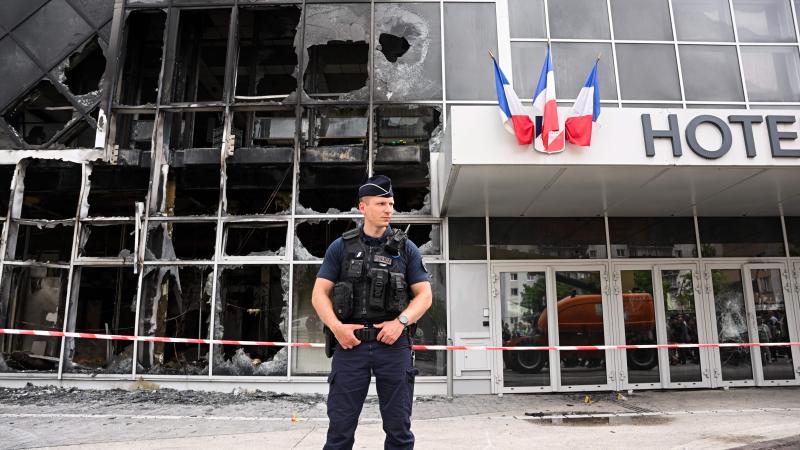Police officer, protest, France, June 29, 2023