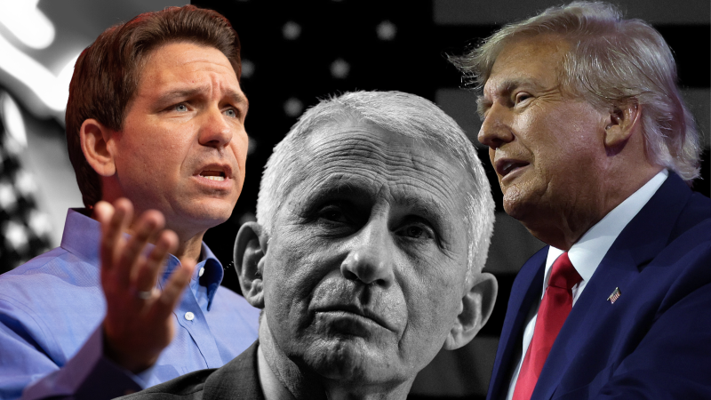 DeSantis, Fauci, Trump