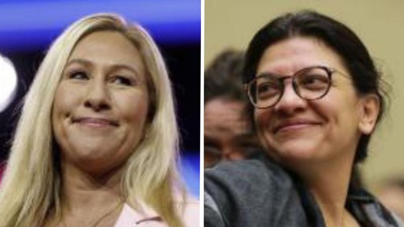 L: Marjorie Taylor Greene, R: Rashida Tlaib