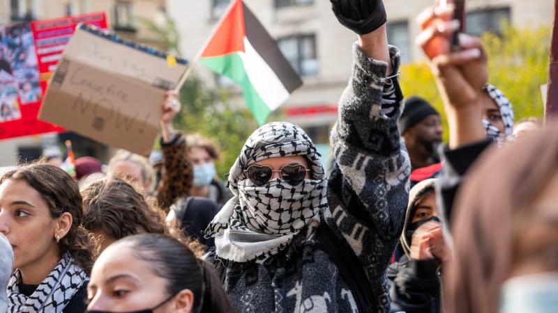 Palestine protest, Columbia, New York City, Nov. 15, 2023
