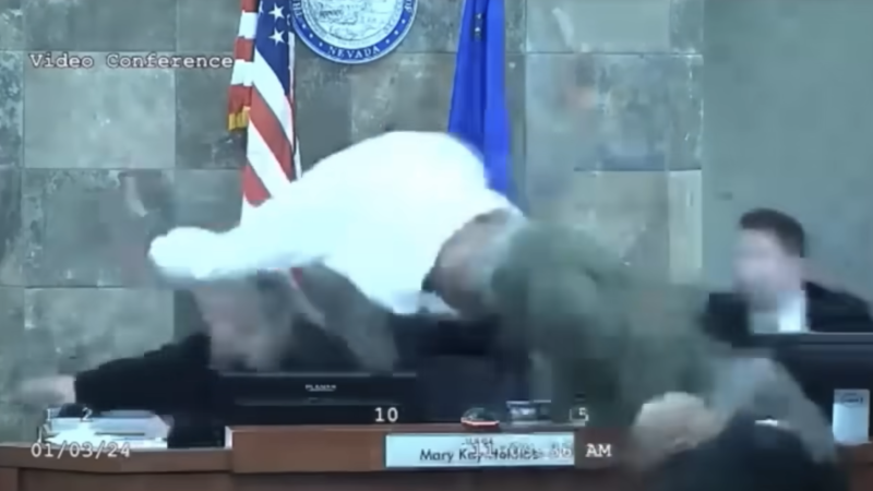 Man leaps on judge, Clark County, Nev., Jan. 3, 2024