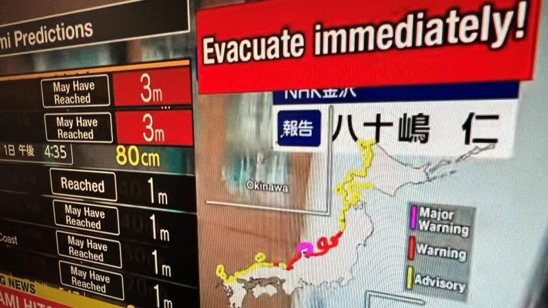 Japan evacuate, Jan. 1, 2024, Hong Kong, China