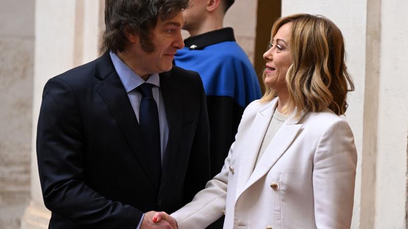 Argentine President Javier Milei and Italy Prime Minister Giorgia Meloni