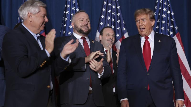 Donald Trump, Lindsey Graham, Feb. 24, 2024, Columbia, S.C.
