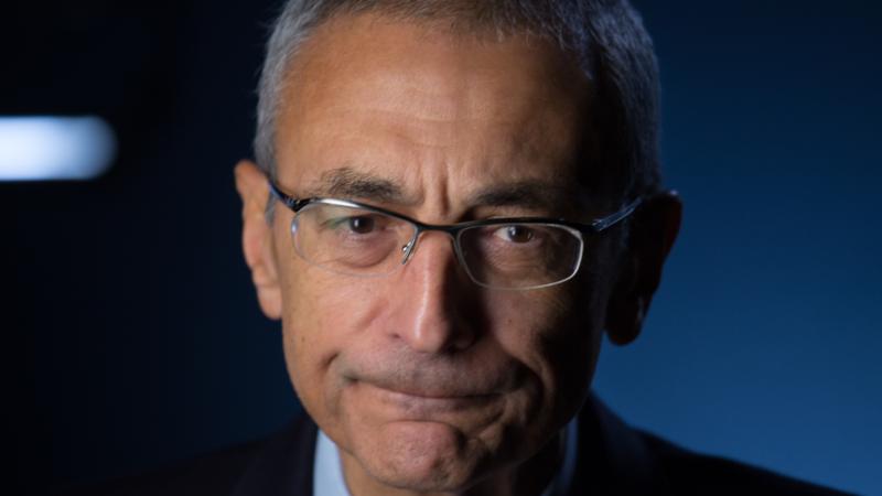Former Clinton White House Chief of Staff, John Podesta, being interviewed for Discovery Channel's, "The President's Gatekeepers," November 9, 2012, in Washington, D.C. (Photo by David Hume Kennerly/Getty Images)