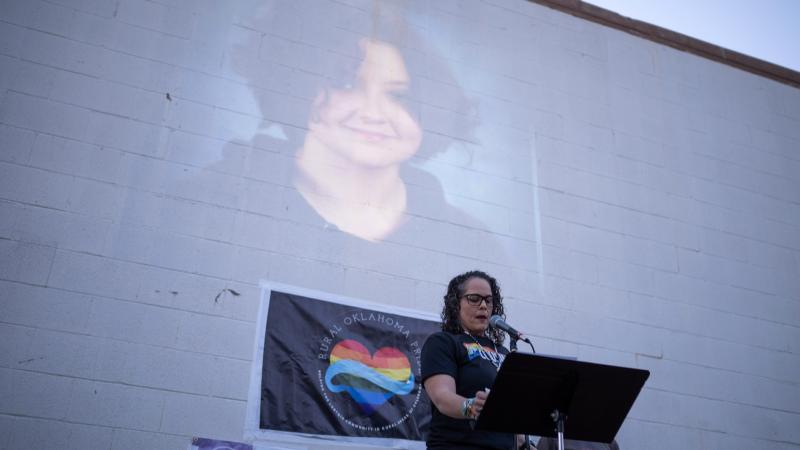 Nex Benedict vigil, Kendra Wilson-Clements, Oklahoma City, Okla., Feb. 24, 2024