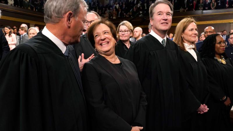 Supreme Court justices John Roberts, Elena Kagan, Brett Kavanaugh, Amy Coney Barrett