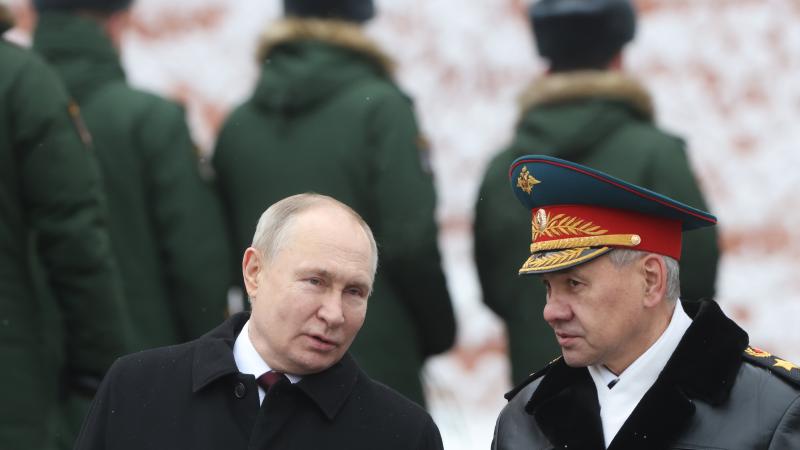 Vladimir Putin, Sergei Shoigu, Feb. 23, 2024, Moscow, Russia