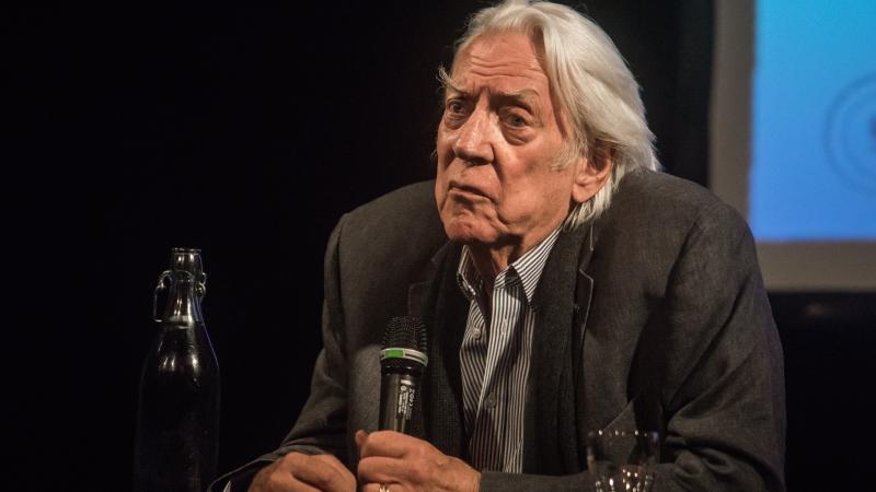 Masterclass by Donald Sutherland at the Festival Lumière in Lyon, France, on October 13, 2019. 