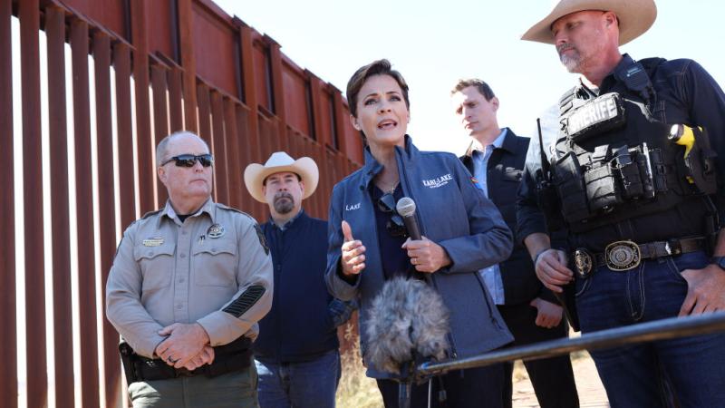 Kari Lake and Mark Lamb at border